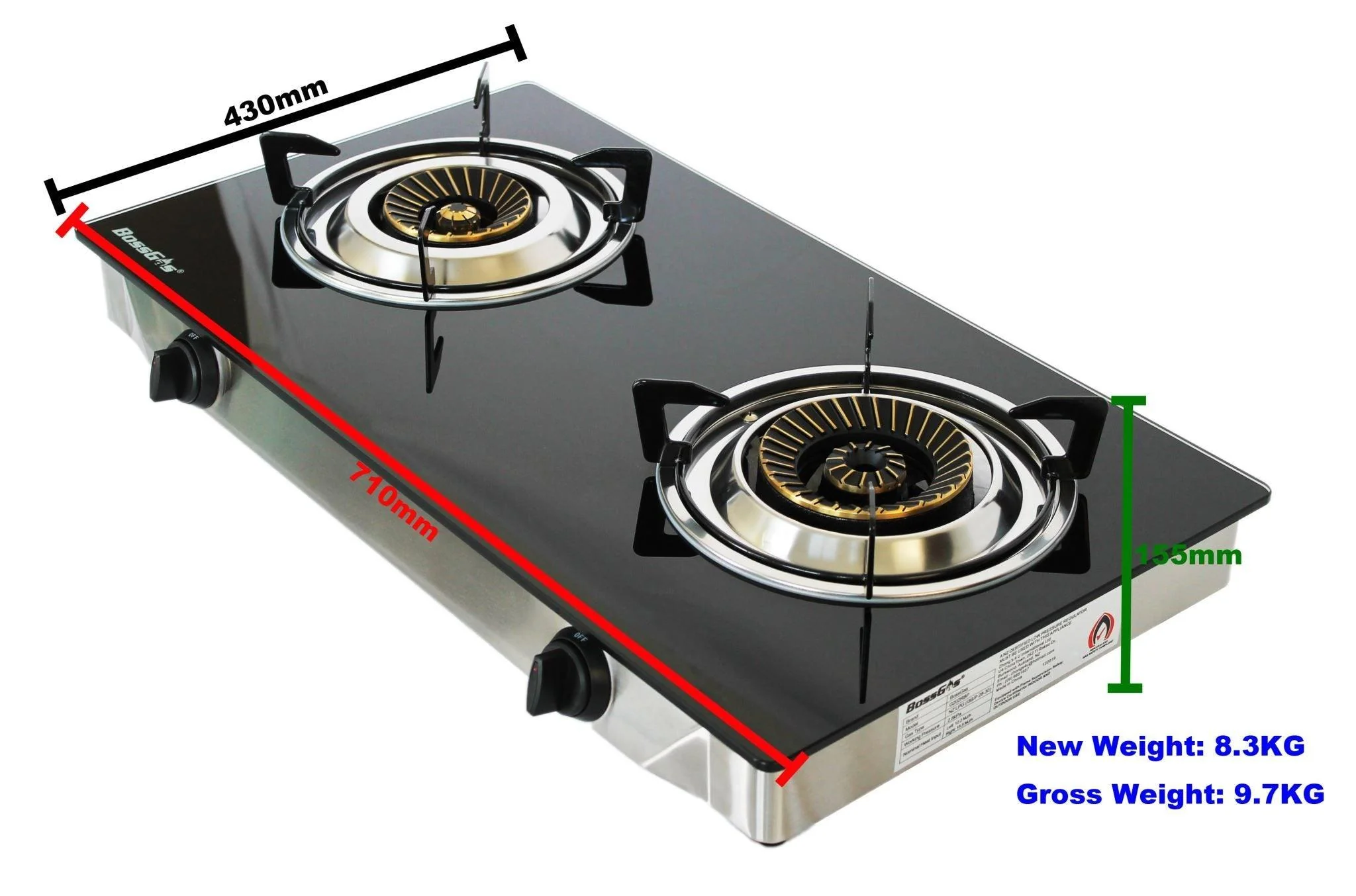 Double tempered glass WOK Gas Burner NZ Certified Gas Stove For INDOOR use (2 weeks special) - Image 3