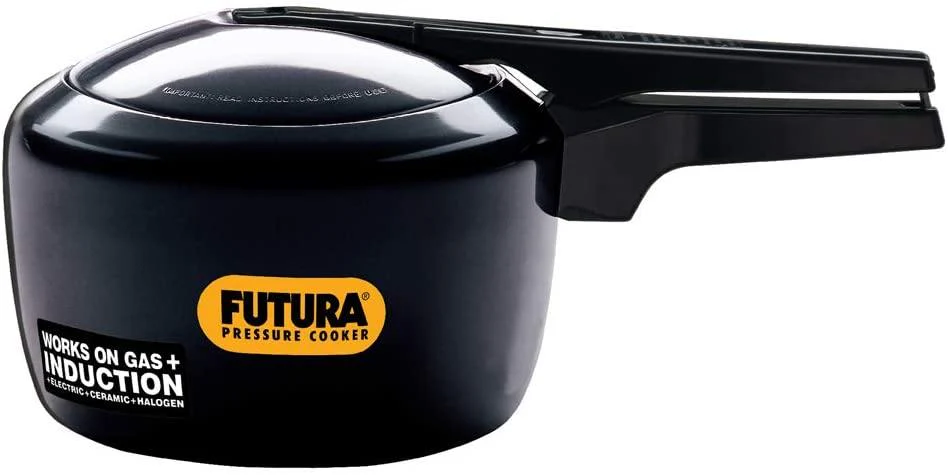Futura Hawkins 2-Litre Hard Anodized Induction Compatible Pressure Cooker, Small, Black IFP20