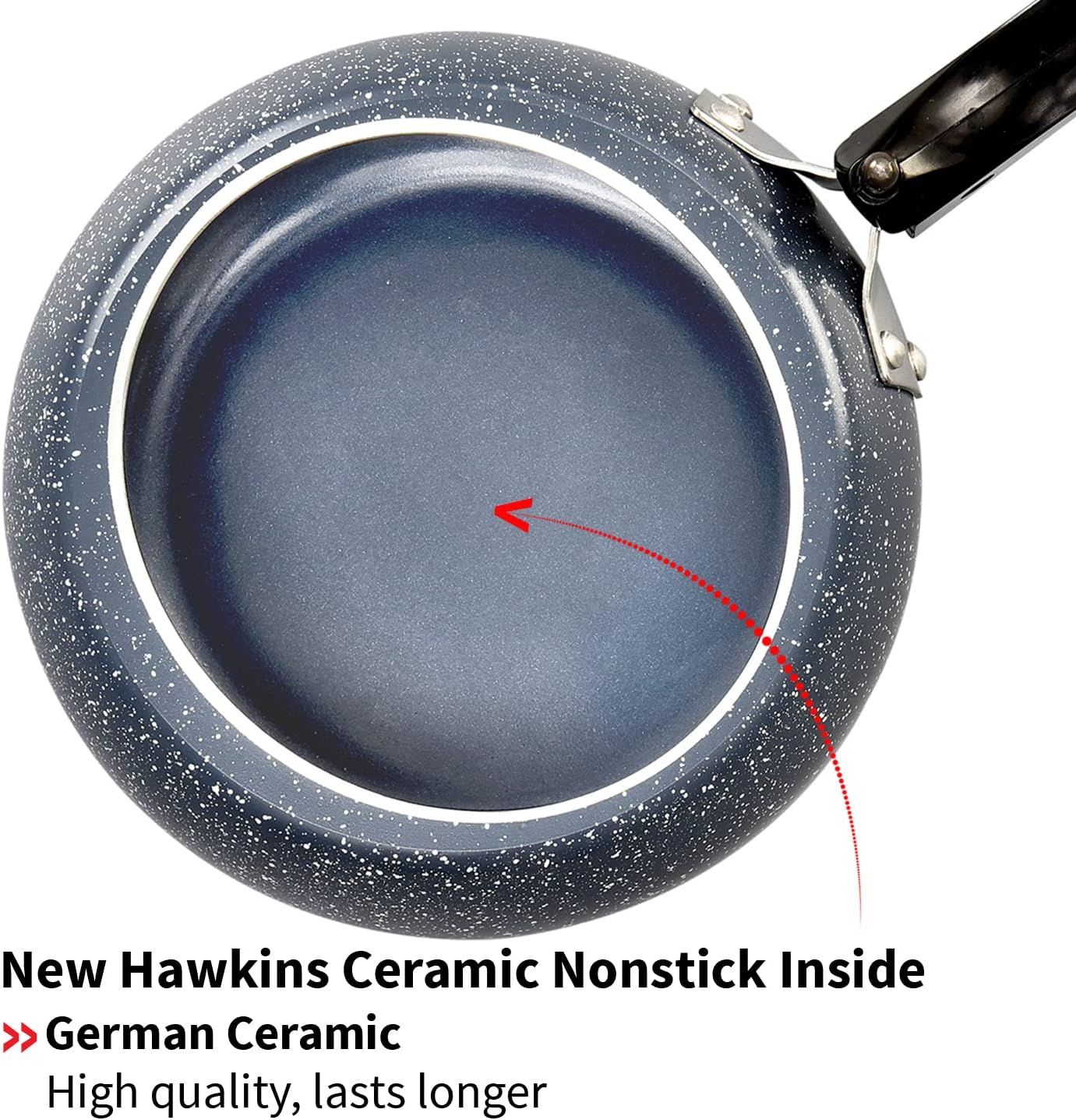 Hawkins 3 Litre Ceramic Nonstick Pressure Cooker, Induction Inner Lid Cooker, Granite Contura Shaped Cooker (ICC30) - Image 3