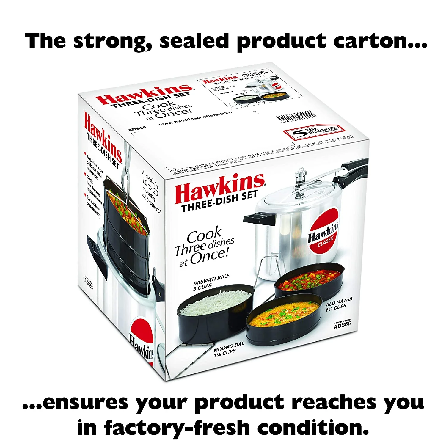 Hawkins Hard Anodized 3 Dish Set Seperator For Pressure Cooker (ADS65) - Image 5
