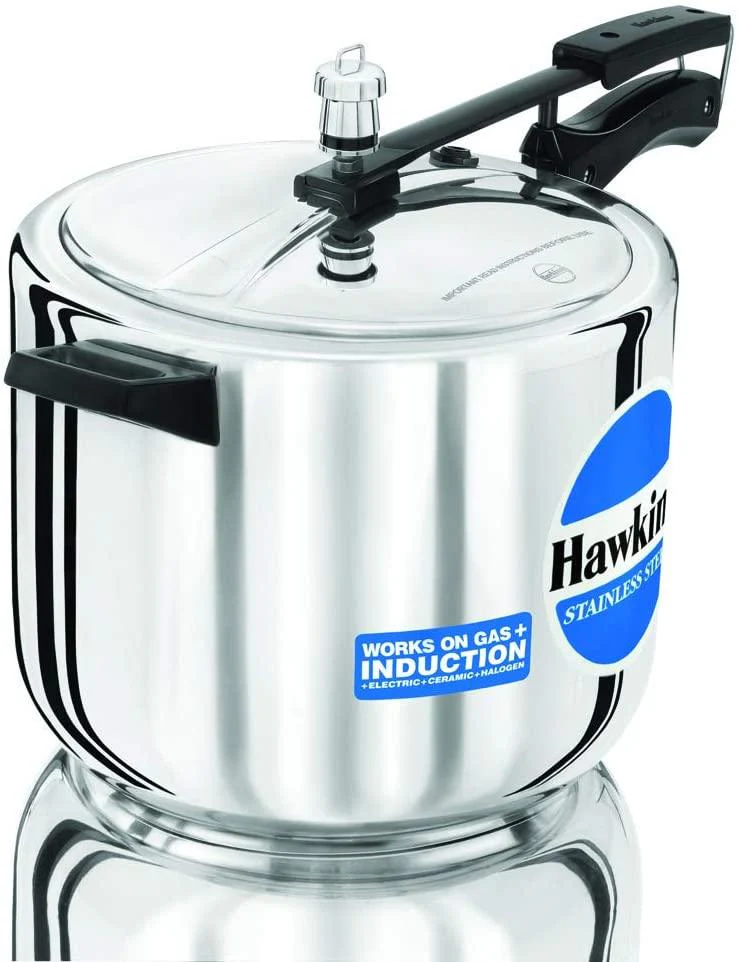 Hawkins HSS10 Stainless Steel Pressure Cooker, 10-Liter