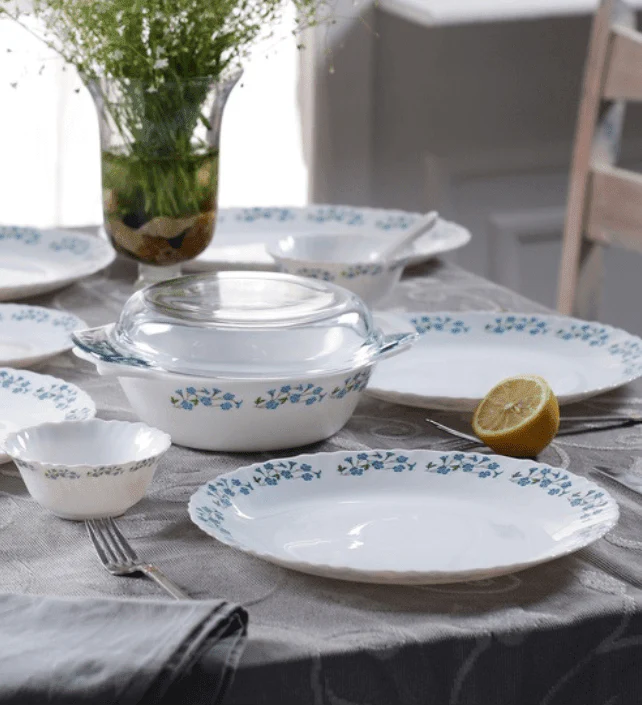 La Opala Lavender Dew Dinner set 45 Pc