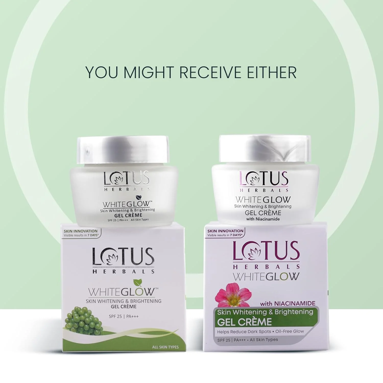 Lotus Herbals WhiteGlow Skin Whitening And Brightening Gel Cream| Hydrates, Removes Dark Spots And Tanning, Gives Radiant Glow| With Niacinamide| Face Cream For Men And Women| All Skin Types| 60g - Image 2
