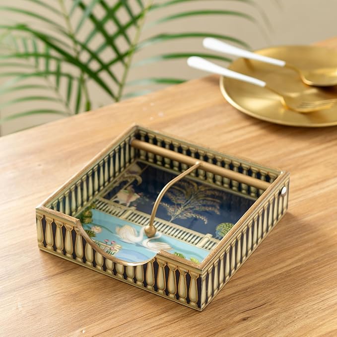 Napkin/tissue/serviettes Holder with Gold Engraving | Pack of 1 - Image 6