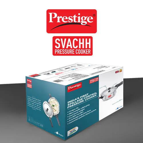 Prestige Svachh Aluminium Anti Bulge Gas and Induction Compatible Pan Pressure Cooker, 3.5 L - Image 2