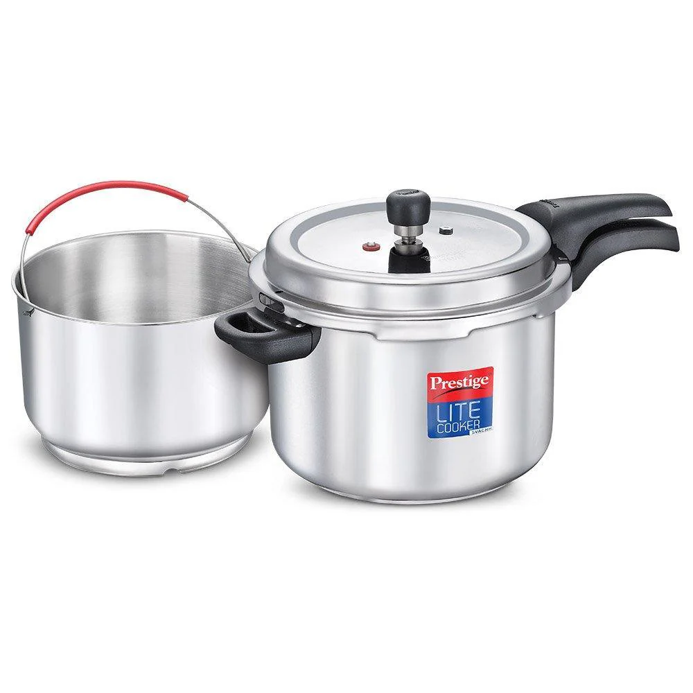 Prestige Svachh Lite Stainless steel Pressure Cooker, 6.5 L With Stainless steel Starch Filter