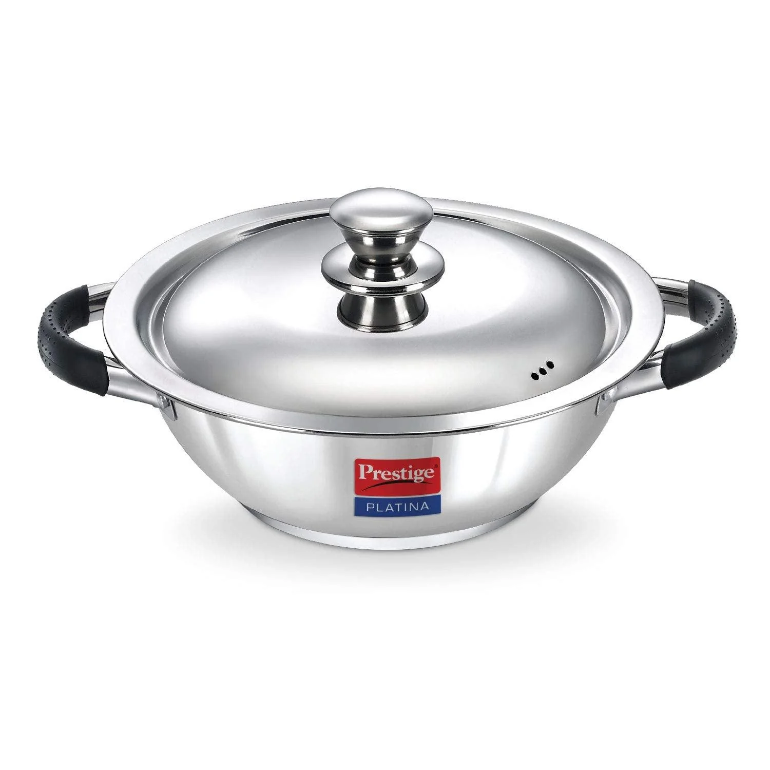 Prestige Tri Ply platina Kadai 240mm, 2.8 Litres with stainless steel lid