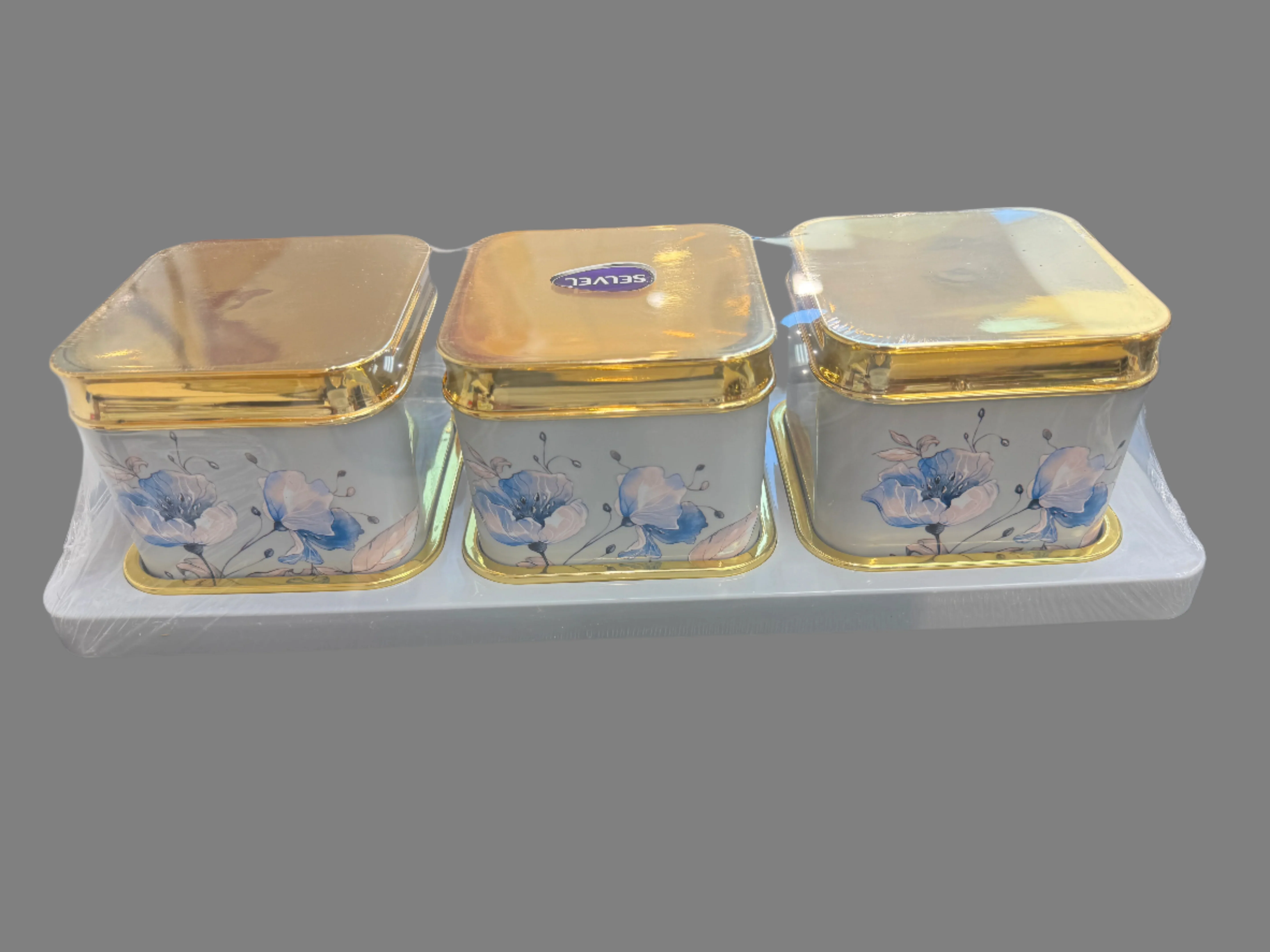 Selvel Polypropylene Utility/serving Container (Pack of 3, )Floret - Image 2
