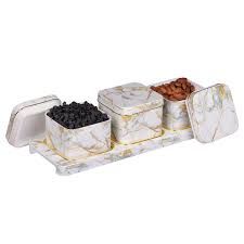 Selvel Polypropylene Utility/serving Container  (Pack of 3 )Italian Square (2 Colour)
