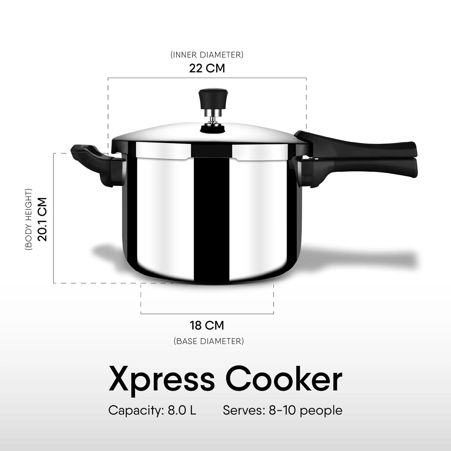 Stahl Xpress Cooker Triply Pressure Cooker, Induction Cooker, Outer Lid Pressure Cooker 3 L, 5L, 8L Induction & Gas Stove - Image 7