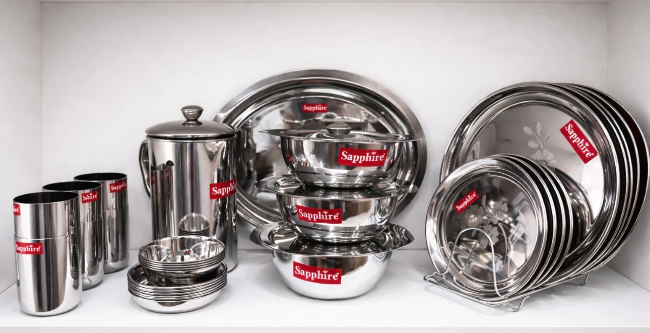 Stainless Steel Dinner Set 51 piece - Image 2