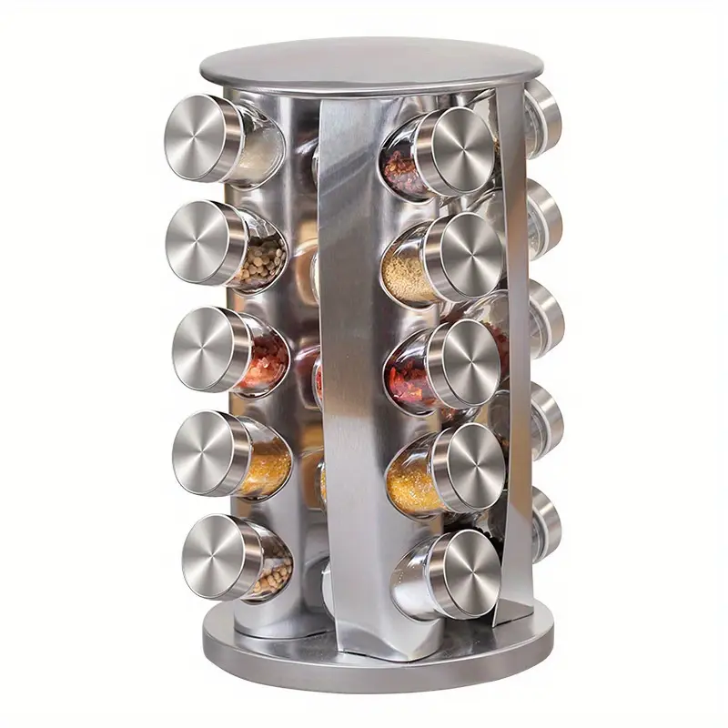 Stainless Steel Revolving Spice Rack/Carousel Organizer for Cabinet, Kitchen Countertop 2 sizes - Image 2